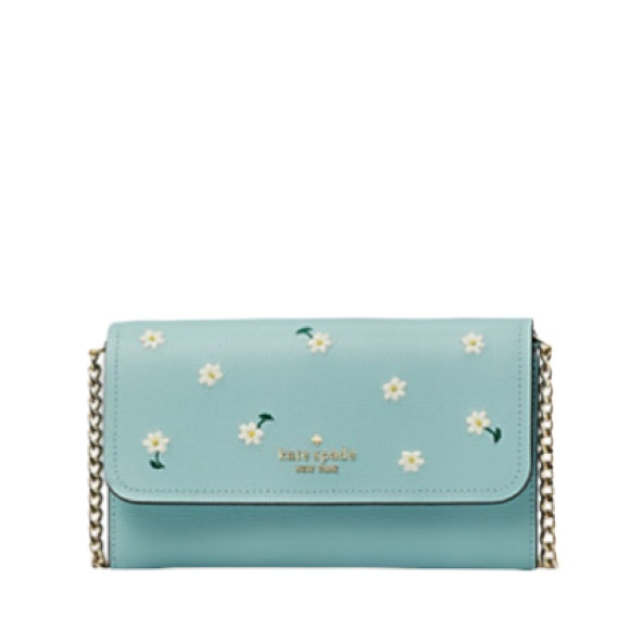 ♠️ kate spade Embroidered Lea Daisy Floral Chain Wallet Crossbody Bag, Aphrodite - Picture 2 of 15